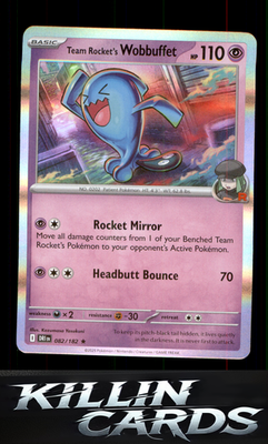 Team Rocket's Wobbuffet 082/182 Pokemon Rare SV10: Destined Rivals Card NM