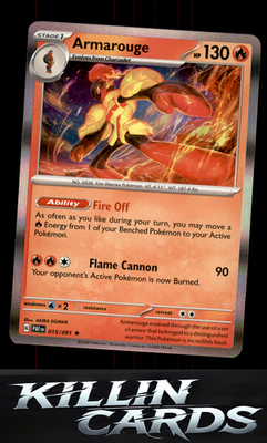 Armarouge - 015/091 015/091 Pokemon Rare SV: Paldean Fates Card NM