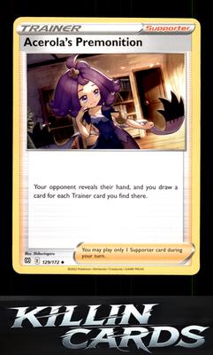 Acerola's Premonition 129/172 Pokemon Uncommon SWSH09: Brilliant Stars Card NM