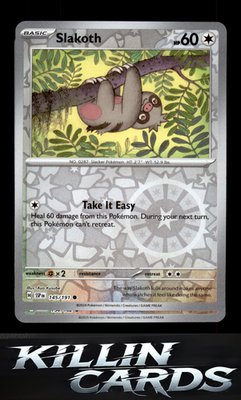Reverse Holofoil Slakoth - 145/191 145/191 Pokemon Common SV08: Surging Sparks C