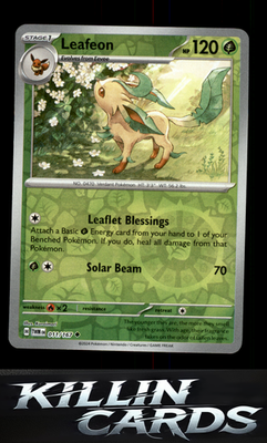 Reverse Holofoil Leafeon 011/167 Pokemon Uncommon SV06: Twilight Masquerade Card