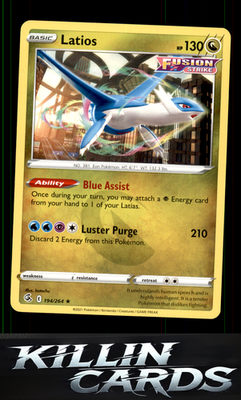 Latios 194/264 Pokemon Rare SWSH08: Fusion Strike Card NM