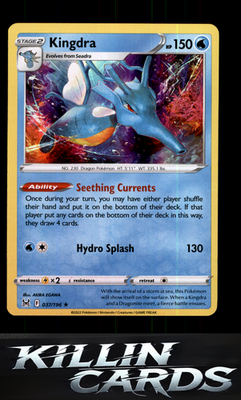 Kingdra 037/196 Pokemon Holo Rare SWSH11: Lost Origin Card NM