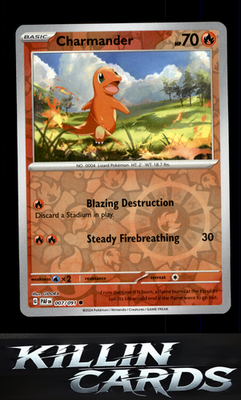 Reverse Holofoil Charmander - 007/091 007/091 Pokemon Common SV: Paldean Fates C