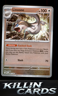 Reverse Holofoil Linoone 082/094 Pokemon Uncommon ME02: Phantasmal Flames Card N