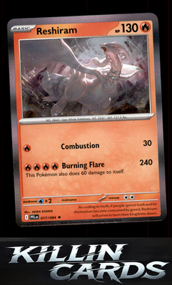 Reshiram 017/094 Pokemon Rare ME02: Phantasmal Flames Card NM