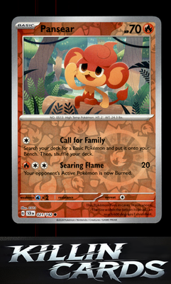 Reverse Holofoil Pansear 021/142 Pokemon Common SV07: Stellar Crown Card NM