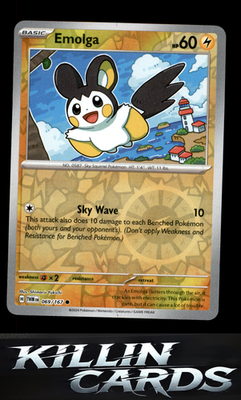 Reverse Holofoil Emolga 069/167 Pokemon Common SV06: Twilight Masquerade Card NM