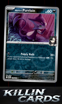 Reverse Holofoil Marnie's Purrloin 130/182 Pokemon Common SV10: Destined Rivals