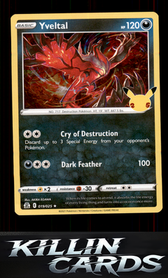 Yveltal 019/025 Pokemon Holo Rare Celebrations Card NM