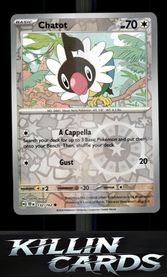 Reverse Holofoil Chatot - 132/162 132/162 Pokemon Common SV05: Temporal Forces C