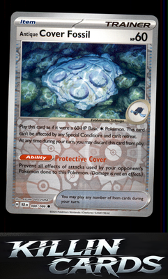 Reverse Holofoil Antique Cover Fossil 080/086 Pokemon Common SV: Black Bolt Card