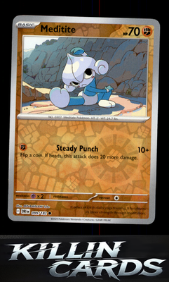Reverse Holofoil Meditite 099/182 Pokemon Common SV10: Destined Rivals Card NM