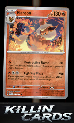 Reverse Holofoil Flareon 013/131 Pokemon Rare SV: Prismatic Evolutions Card NM