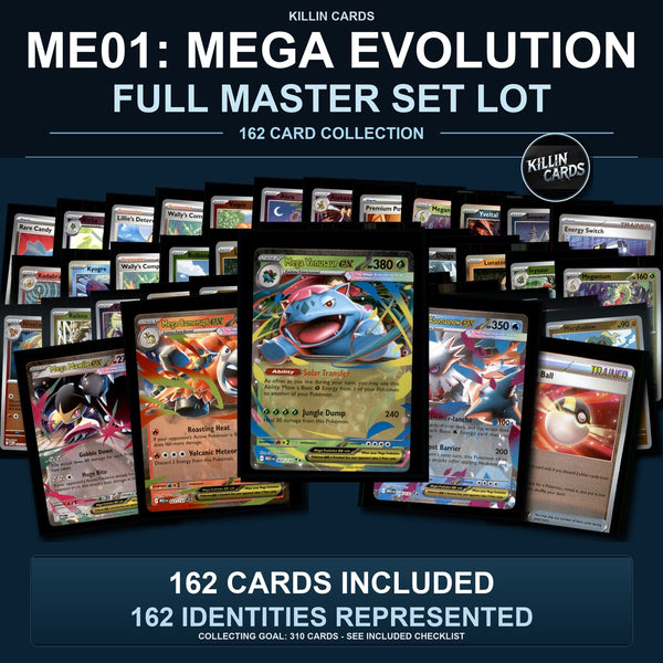 Pokemon TCG ME01: Mega Evolution Partial Master Set Lot 162 Cards Master Set