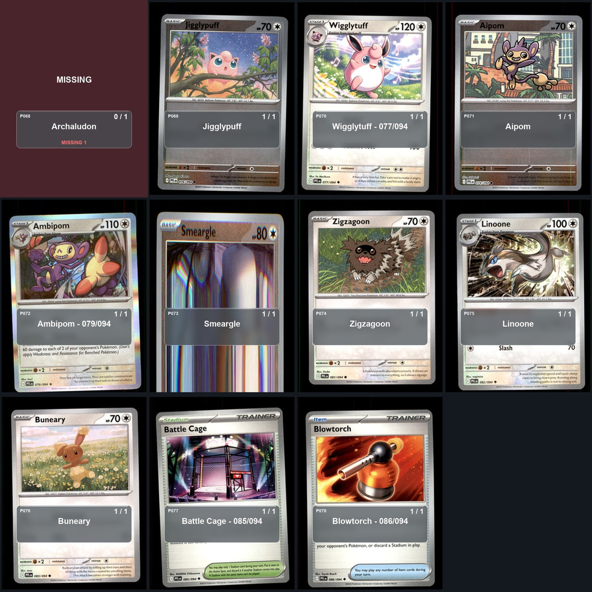 Pokemon TCG ME02: Phantasmal Flames C/UC/R Standard Set 74 Cards