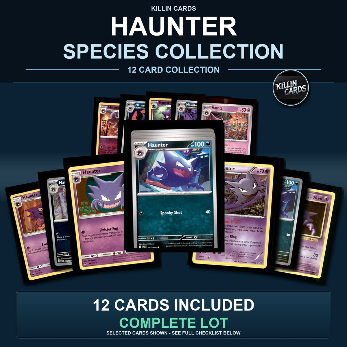 Pokemon TCG Haunter Species Collection 12 Different Cards