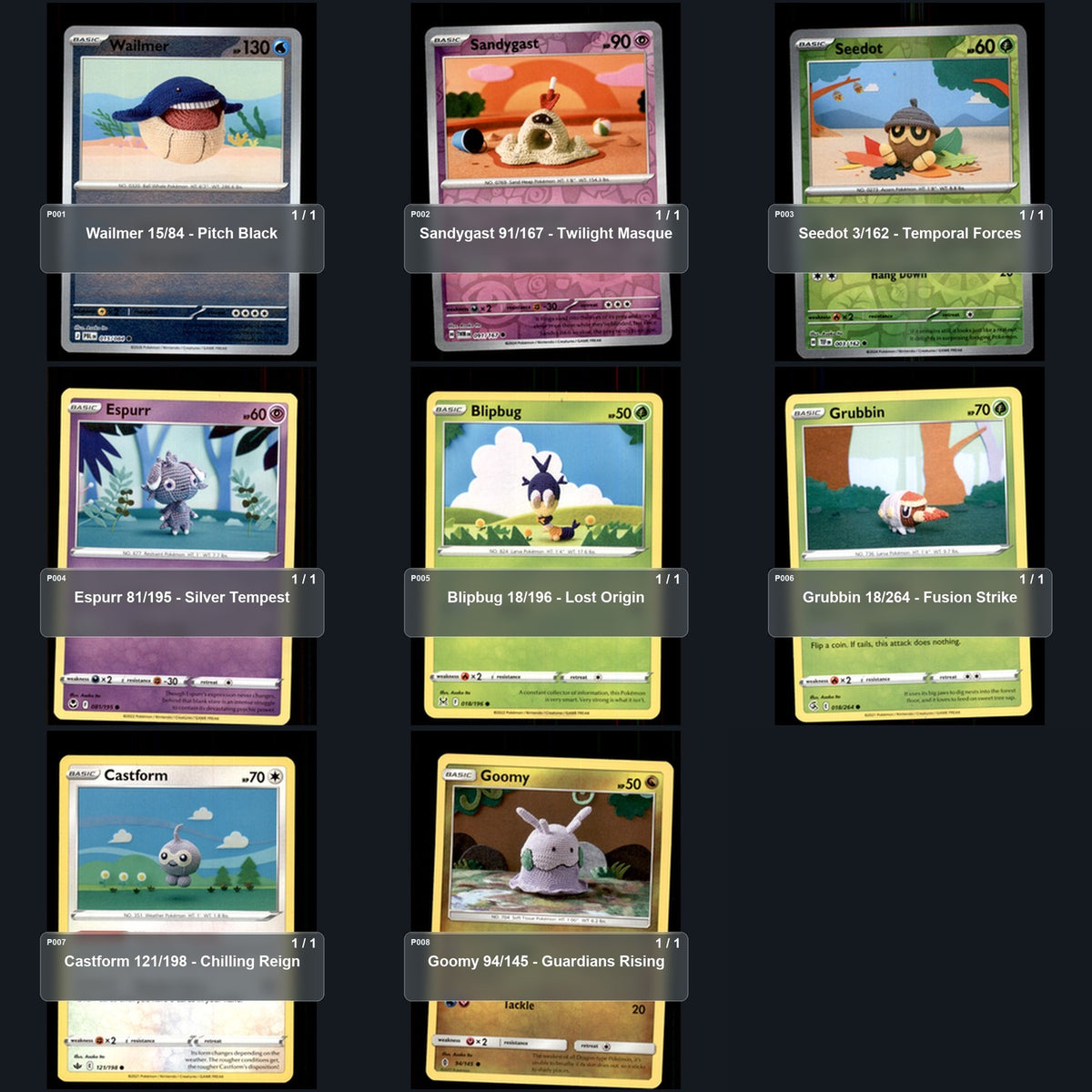 Pokemon TCG Asako Ito Artist Collection 8 Cards Lot