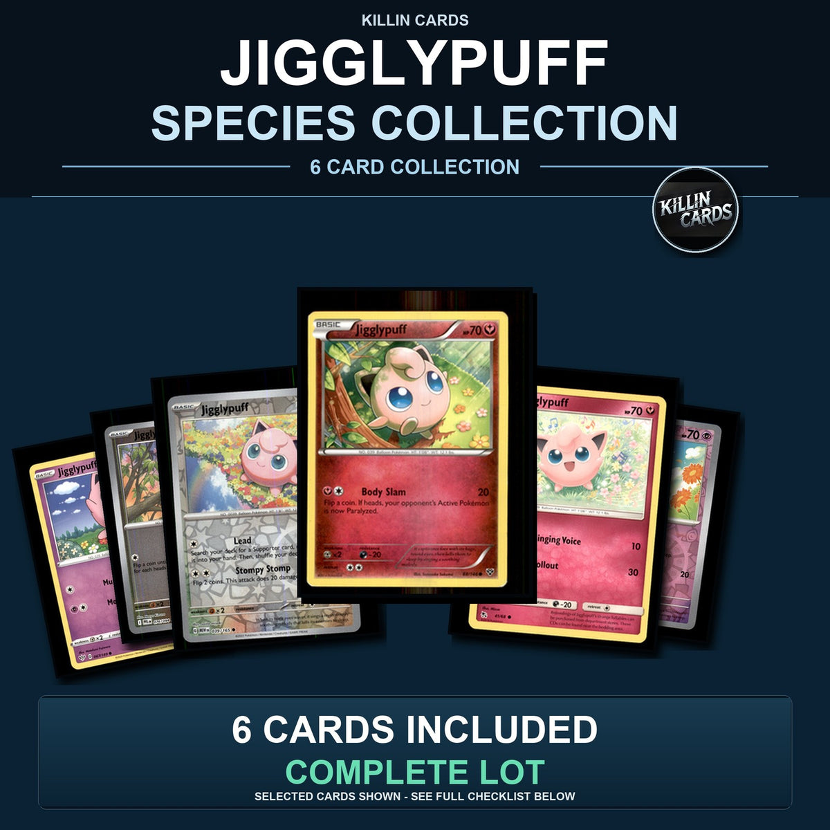 Pokemon TCG Jigglypuff Species Collection 6 Different Cards