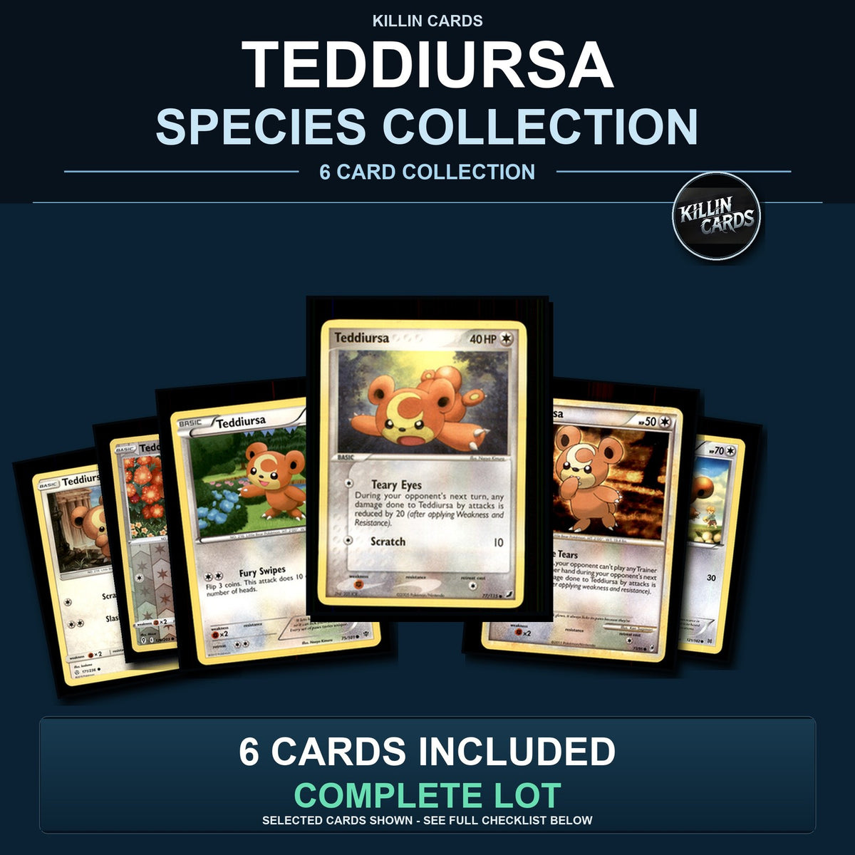 Pokemon TCG Teddiursa Species Collection 6 Different Cards