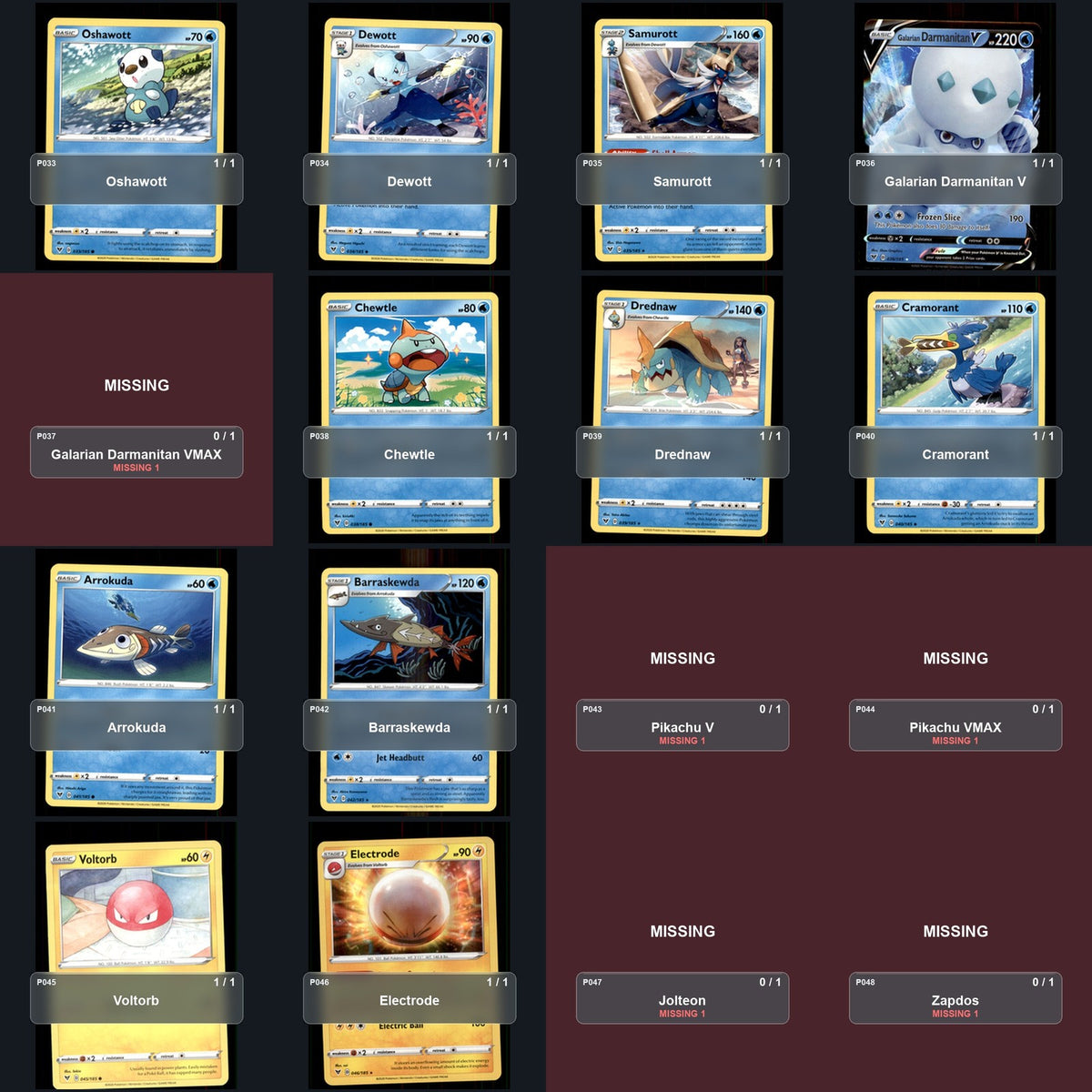 Pokemon TCG SWSH04: Vivid Voltage Partial Master Set Lot 175 Cards Master Set