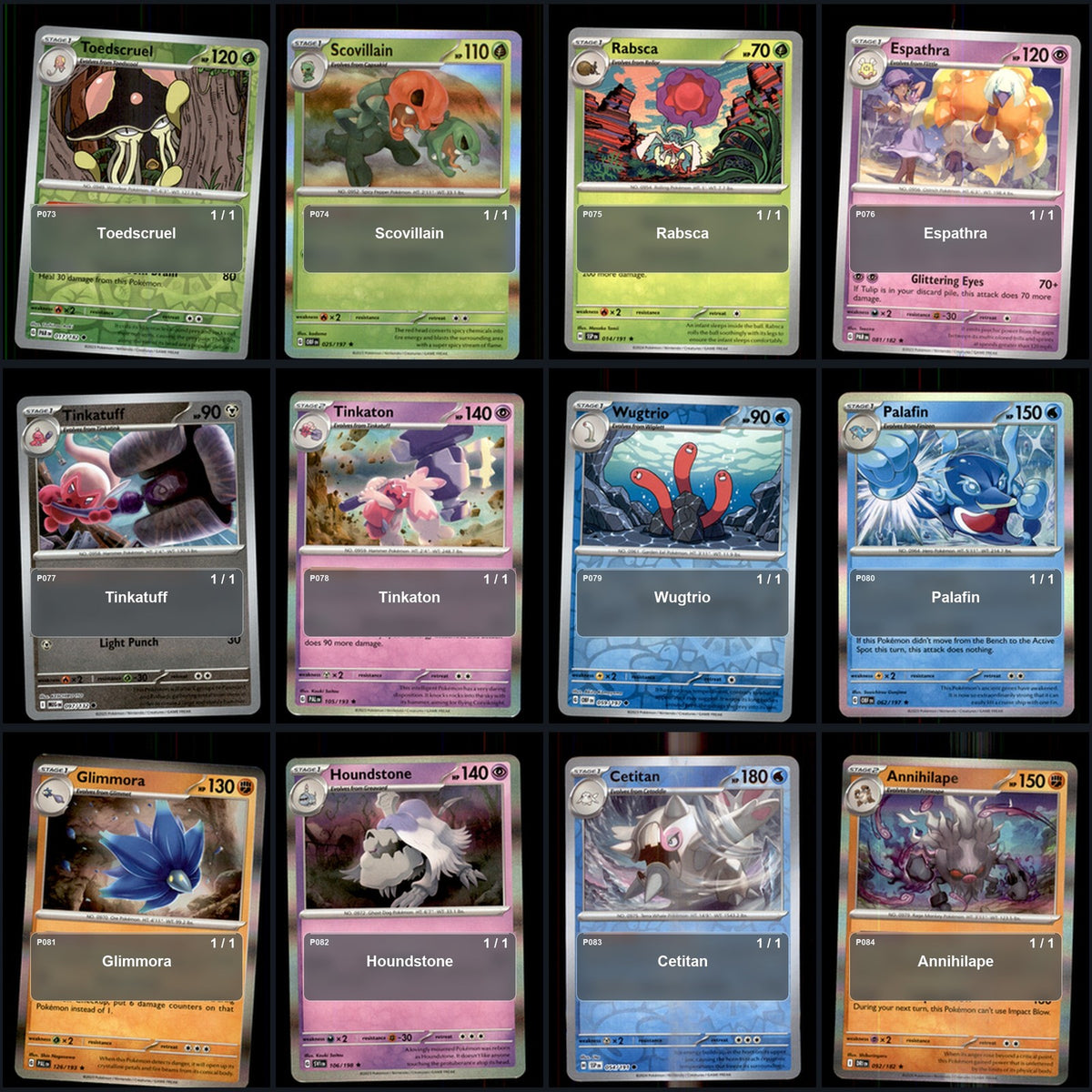 Pokemon TCG Generation 9 Paldea Pokemon Pokedex Set 116 Cards Collection