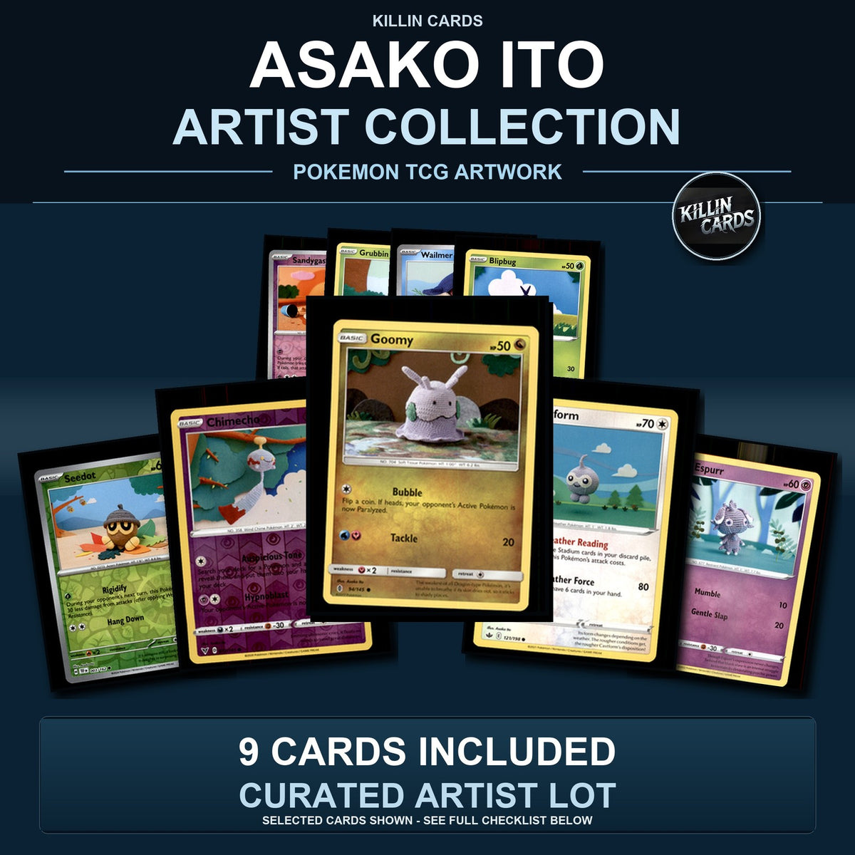 Pokemon TCG Asako Ito Artist Collection 9 Cards Lot