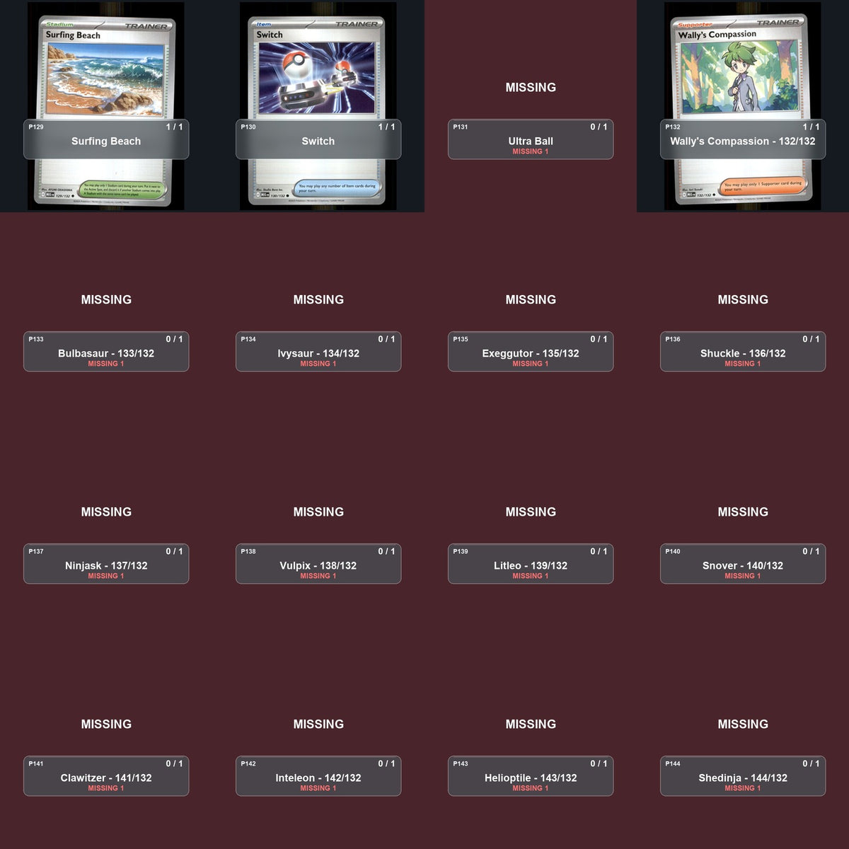 Pokemon TCG ME01: Mega Evolution Partial Master Set Lot 162 Cards Master Set