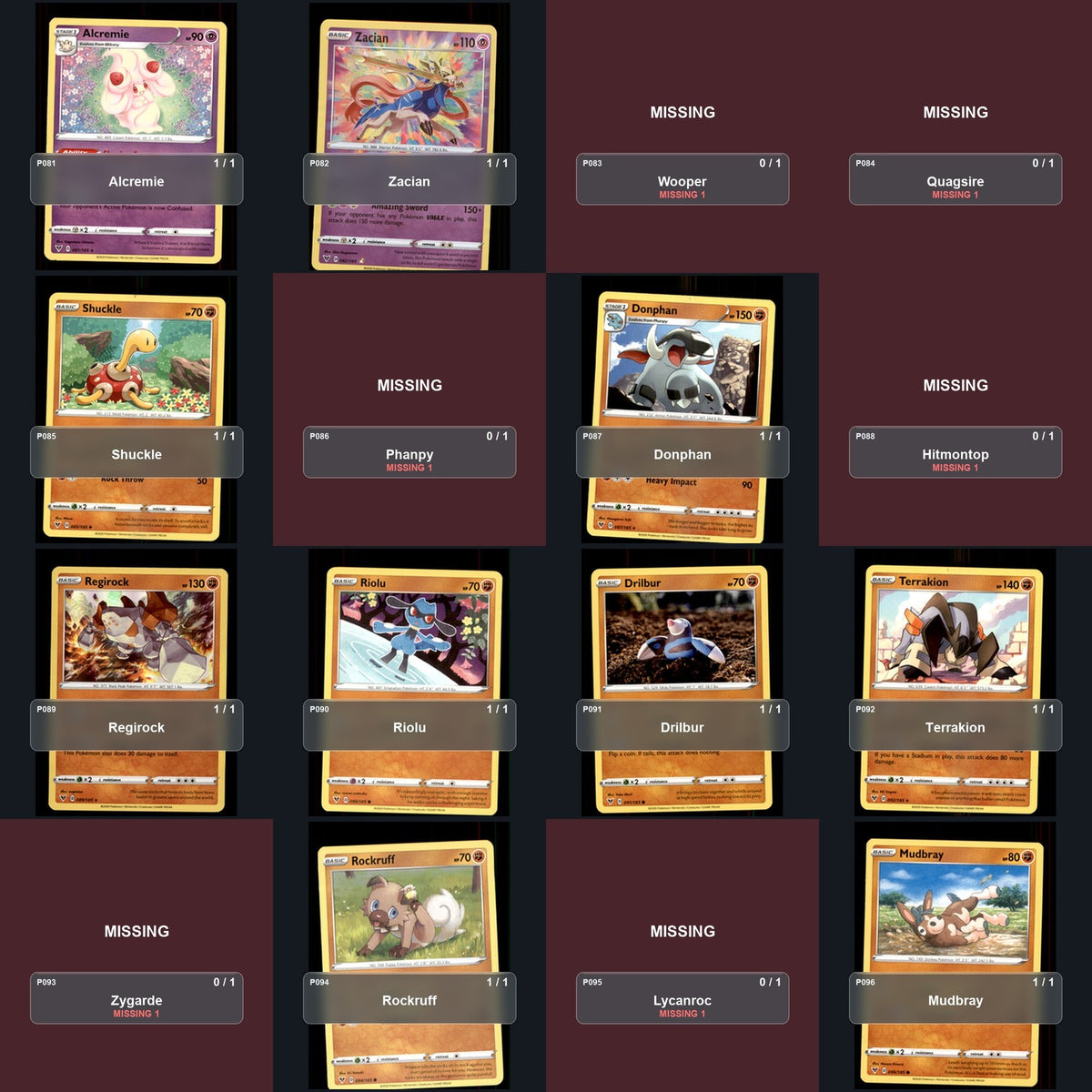 Pokemon TCG SWSH04: Vivid Voltage Partial Master Set Lot 175 Cards Master Set