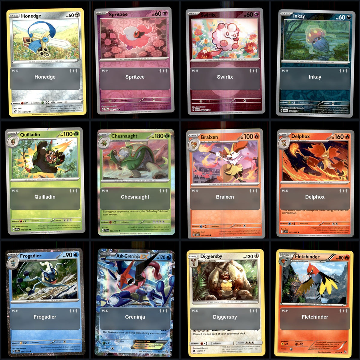 Pokemon TCG Generation 6 Kalos Pokemon Pokedex Set 72 Cards Collection