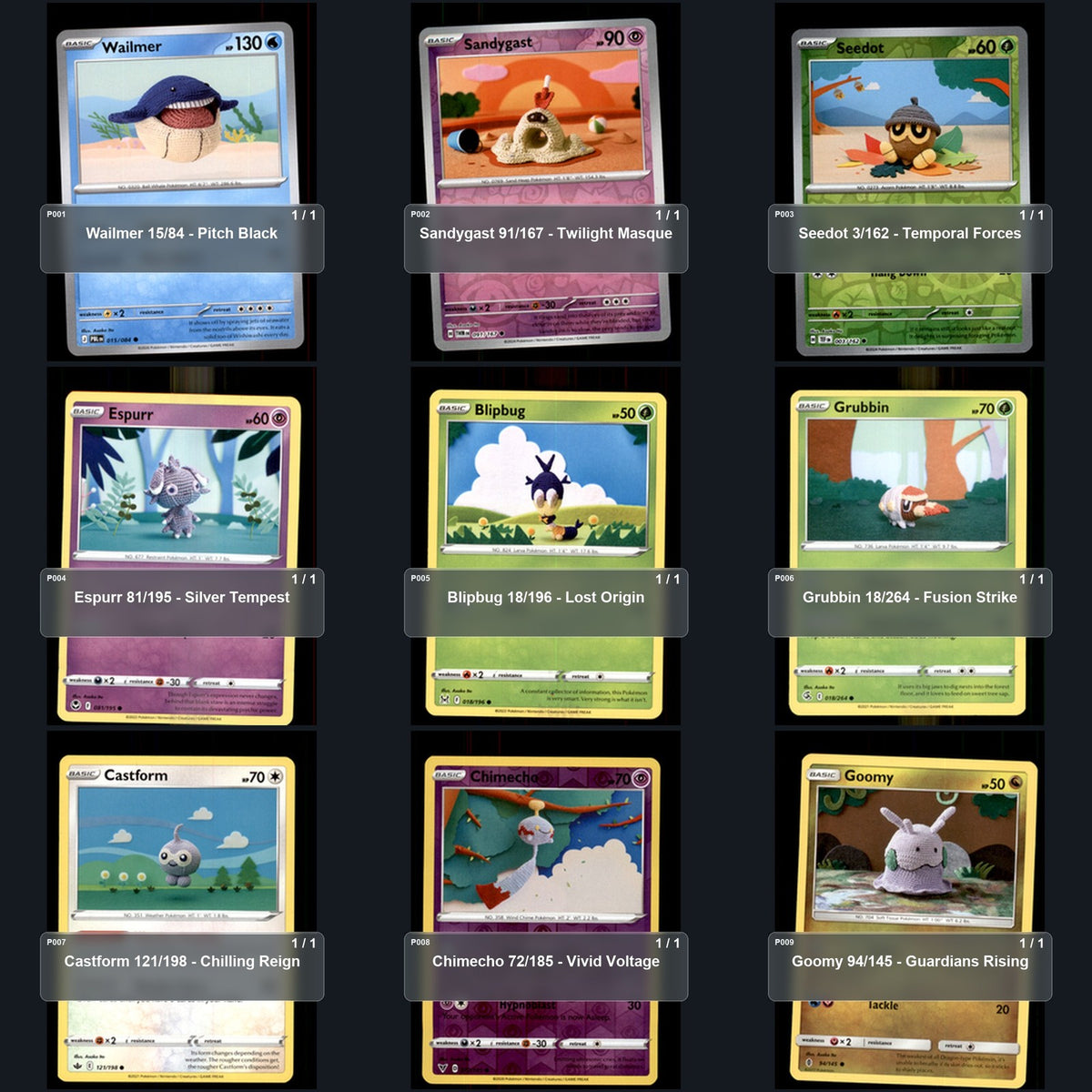 Pokemon TCG Asako Ito Artist Collection 9 Cards Lot