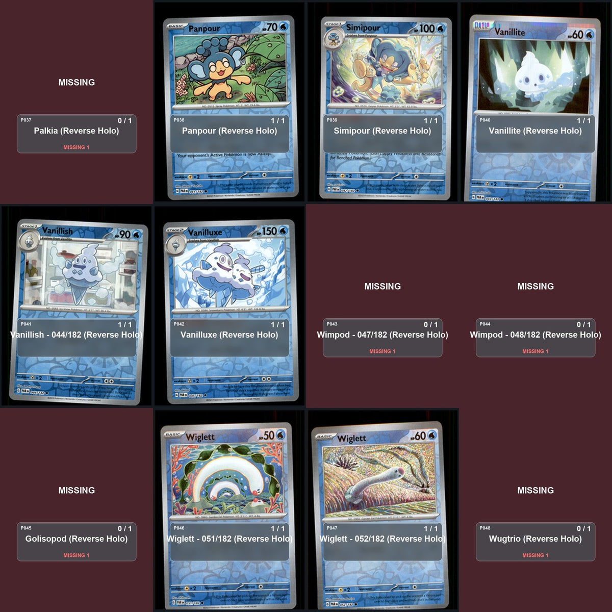 Pokemon TCG SV04: Paradox Rift Reverse Holo Master Set 121 Reverse Holo Card