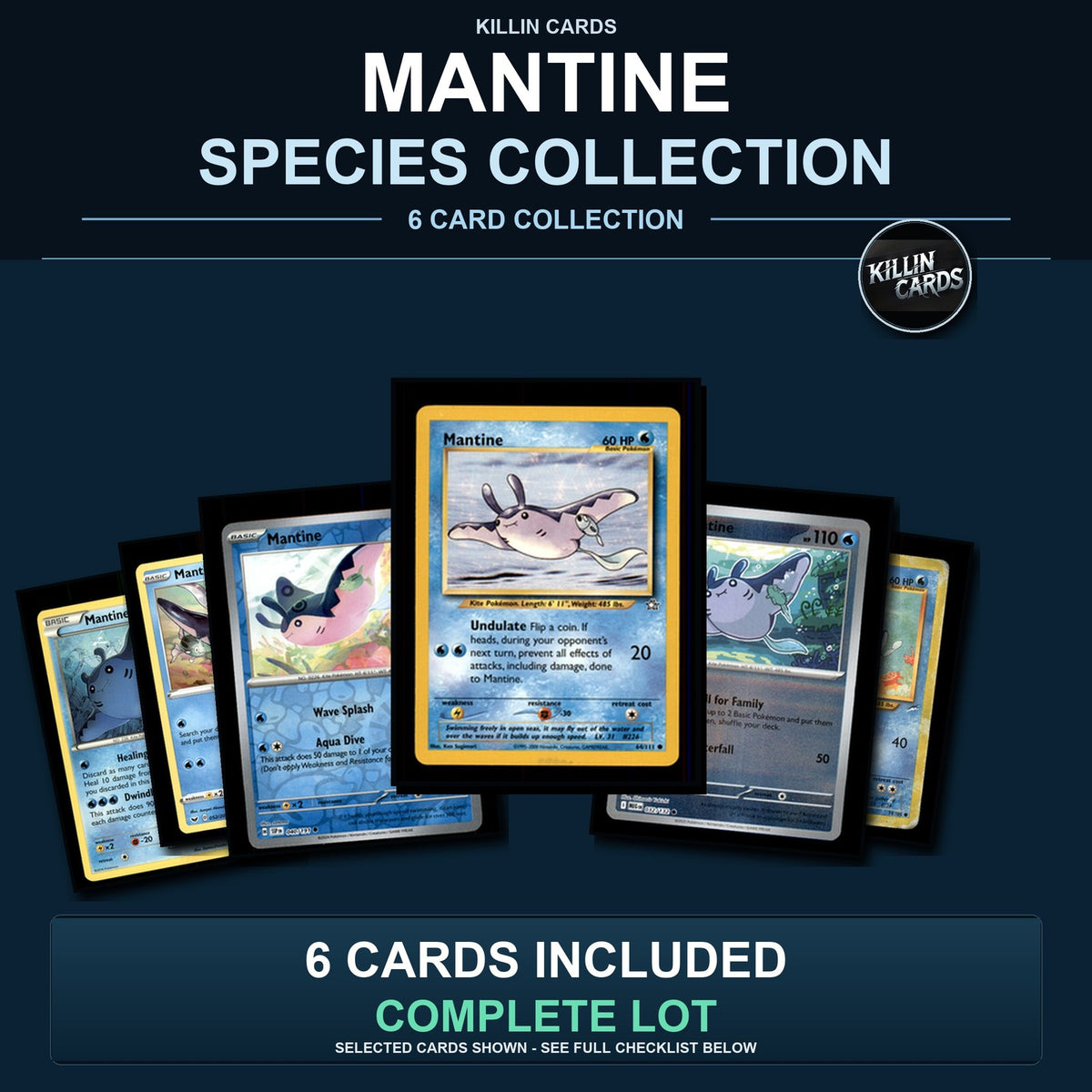 Pokemon TCG Mantine Species Collection 6 Different Cards