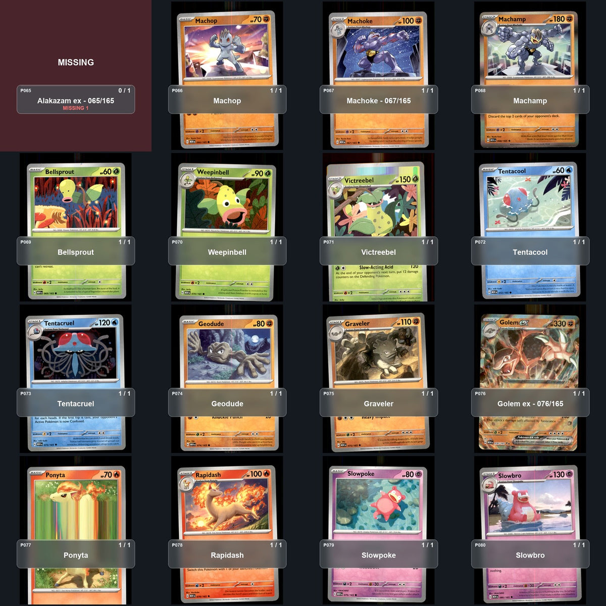 Pokemon TCG SV: Scarlet & Violet 151 Partial Master Set Lot 257 Cards Master Set