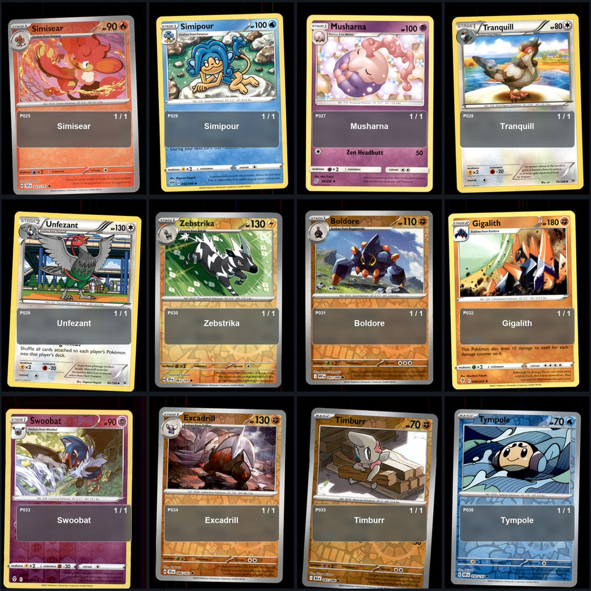 Pokemon TCG Generation 5 Unova Pokemon Pokedex Set 155 Cards Collection