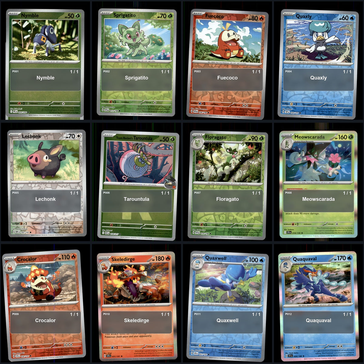 Pokemon TCG Generation 9 Paldea Pokemon Pokedex Set 116 Cards Collection