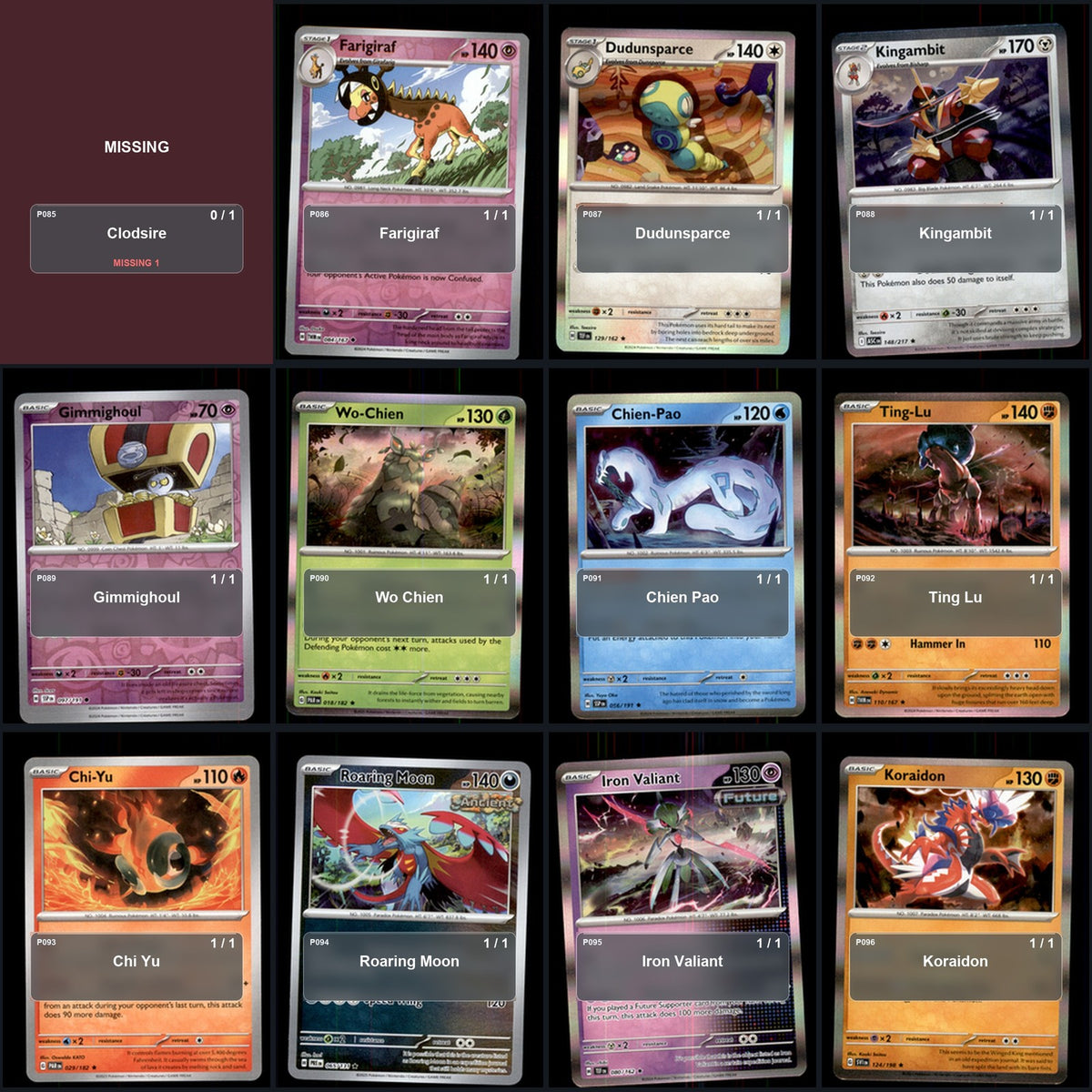 Pokemon TCG Generation 9 Paldea Pokemon Pokedex Set 118 Cards Collection