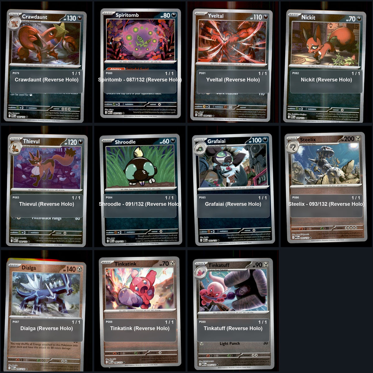 Pokemon TCG ME01: Mega Evolution Reverse Holo Master Set 116 Reverse Holo Card