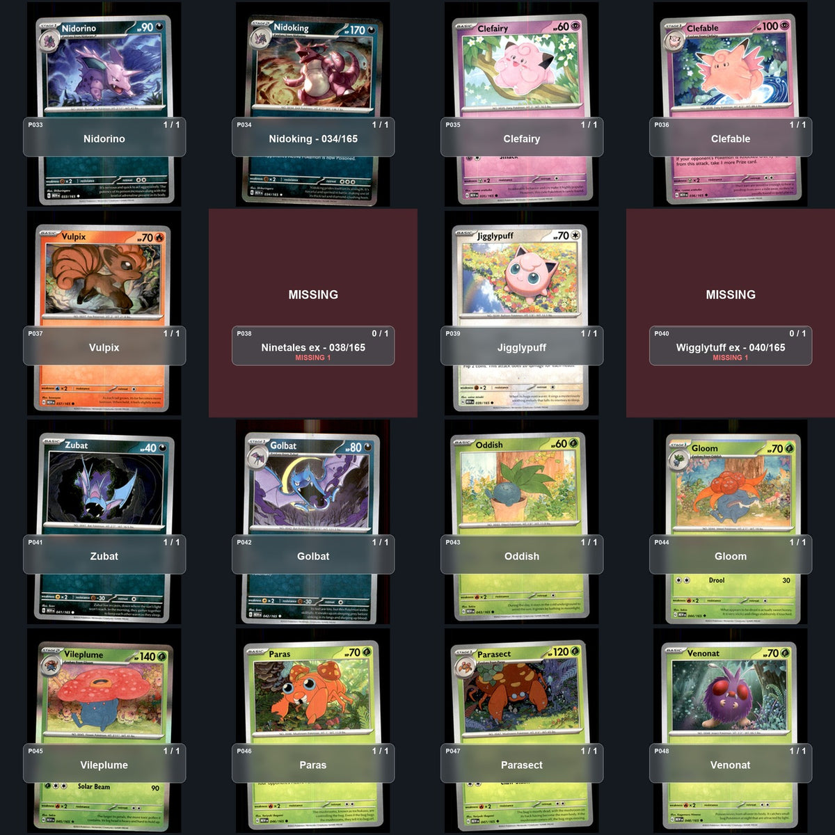 Pokemon TCG SV: Scarlet & Violet 151 Partial Master Set Lot 257 Cards Master Set