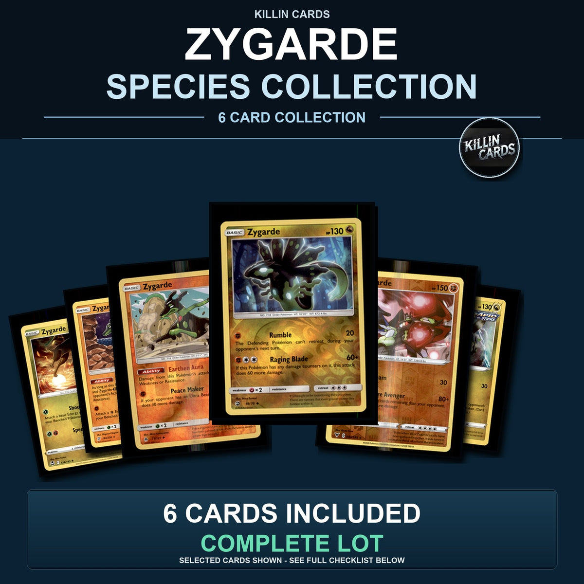 Pokemon TCG Zygarde Species Collection 6 Different Cards