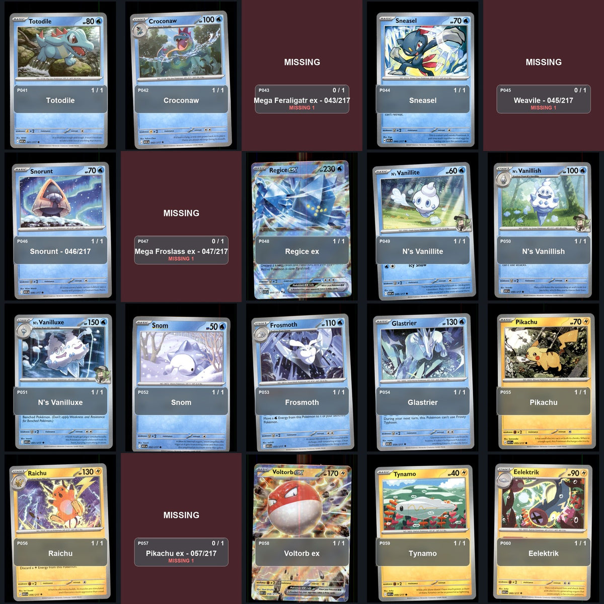 Pokemon TCG ME: Ascended Heroes Partial Master Set Lot 306 Cards Master Set