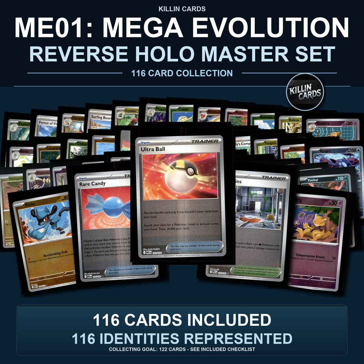 Pokemon TCG ME01: Mega Evolution Reverse Holo Master Set 116 Reverse Holo Card