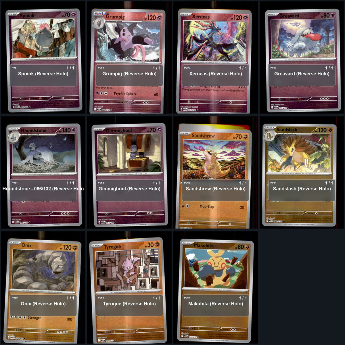 Pokemon TCG ME01: Mega Evolution Reverse Holo Master Set 116 Reverse Holo Card