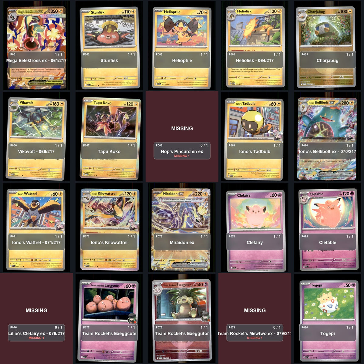 Pokemon TCG ME: Ascended Heroes Partial Master Set Lot 306 Cards Master Set