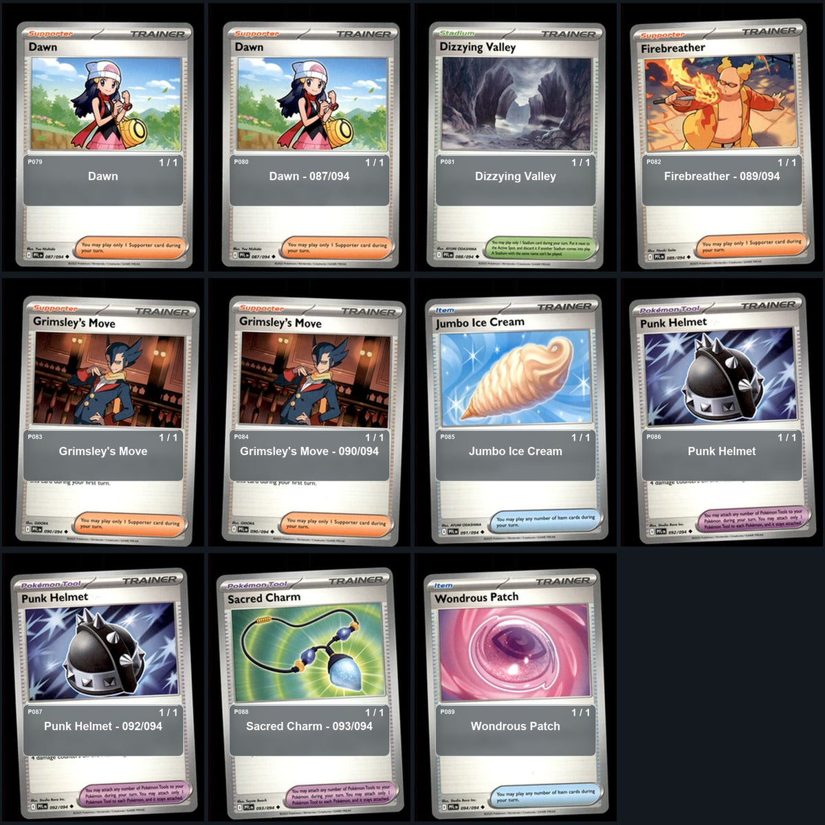 Pokemon TCG ME02: Phantasmal Flames C/UC/R Standard Set 74 Cards
