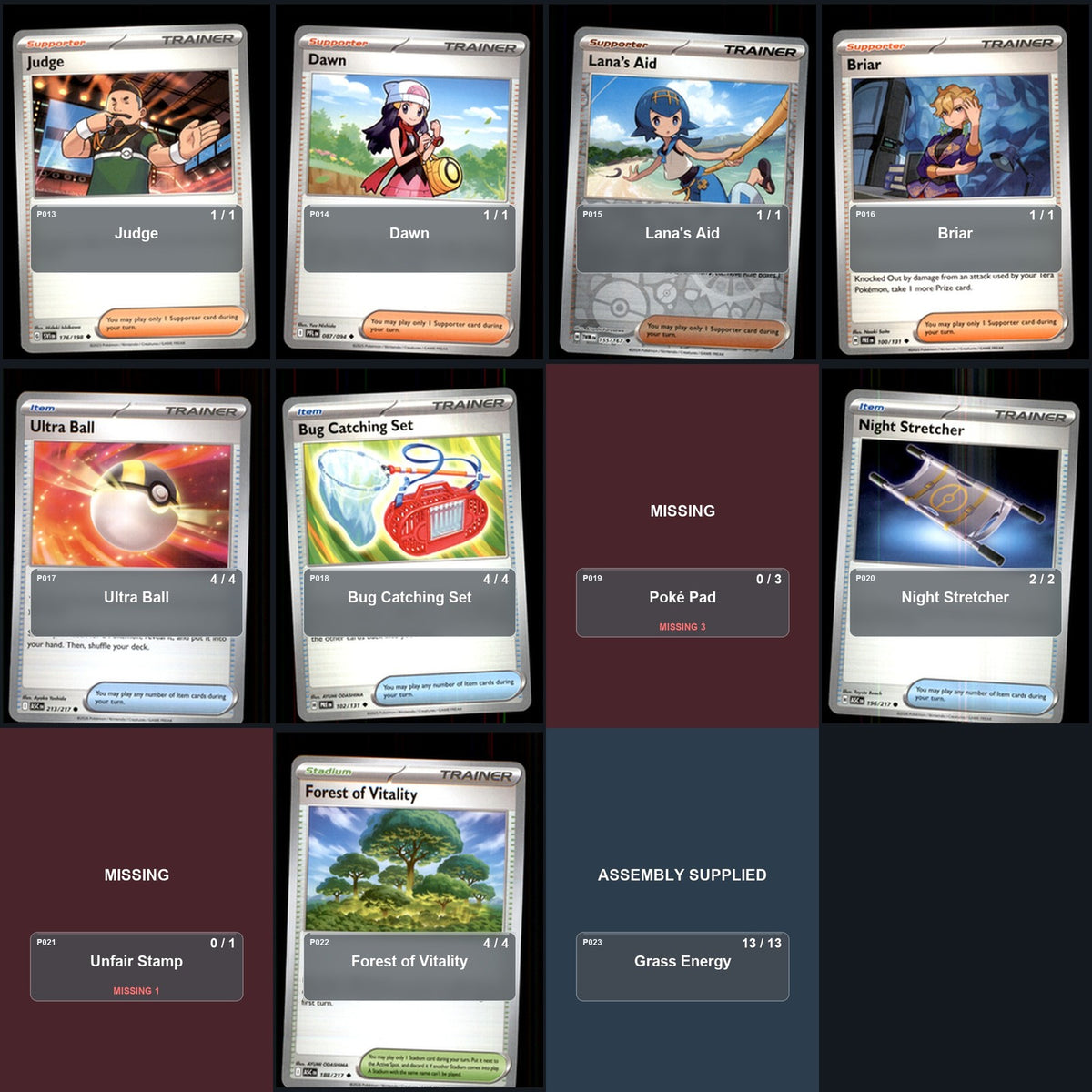 Partial Pokemon TCG Regional Nice Hydrapple Decklist 47 Cards Deck