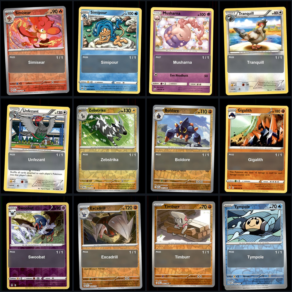 Pokemon TCG Generation 5 Unova Pokemon Pokedex Set 155 Cards Collection