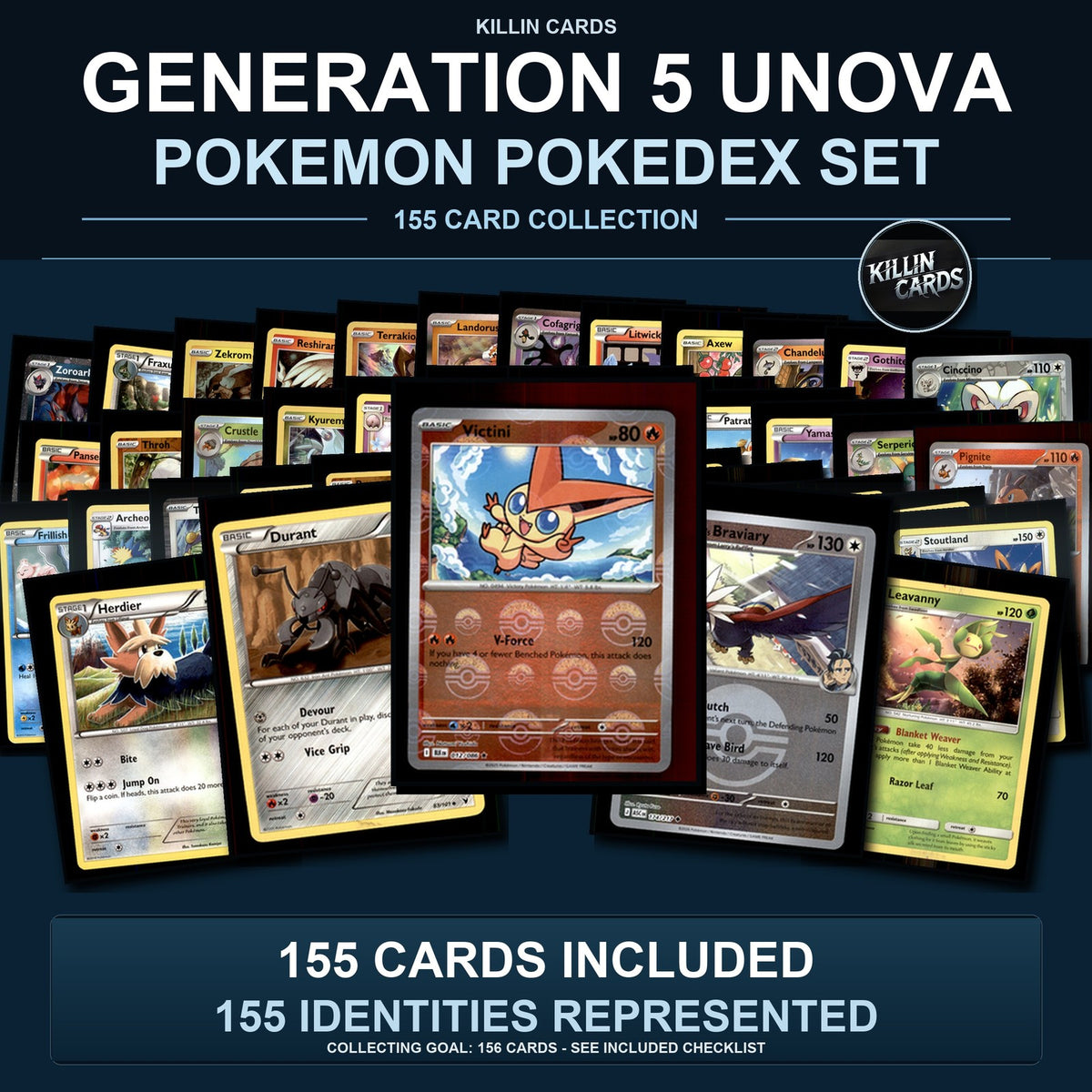 Pokemon TCG Generation 5 Unova Pokemon Pokedex Set 155 Cards Collection