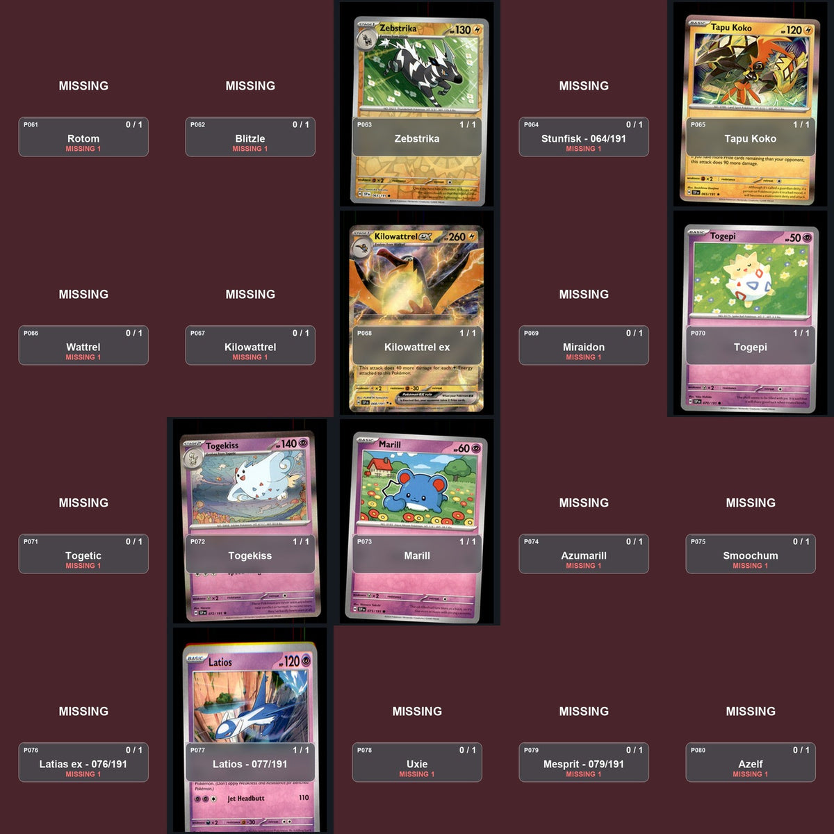 Pokemon TCG SV08: Surging Sparks Partial Master Set Lot 216 Cards Master Set