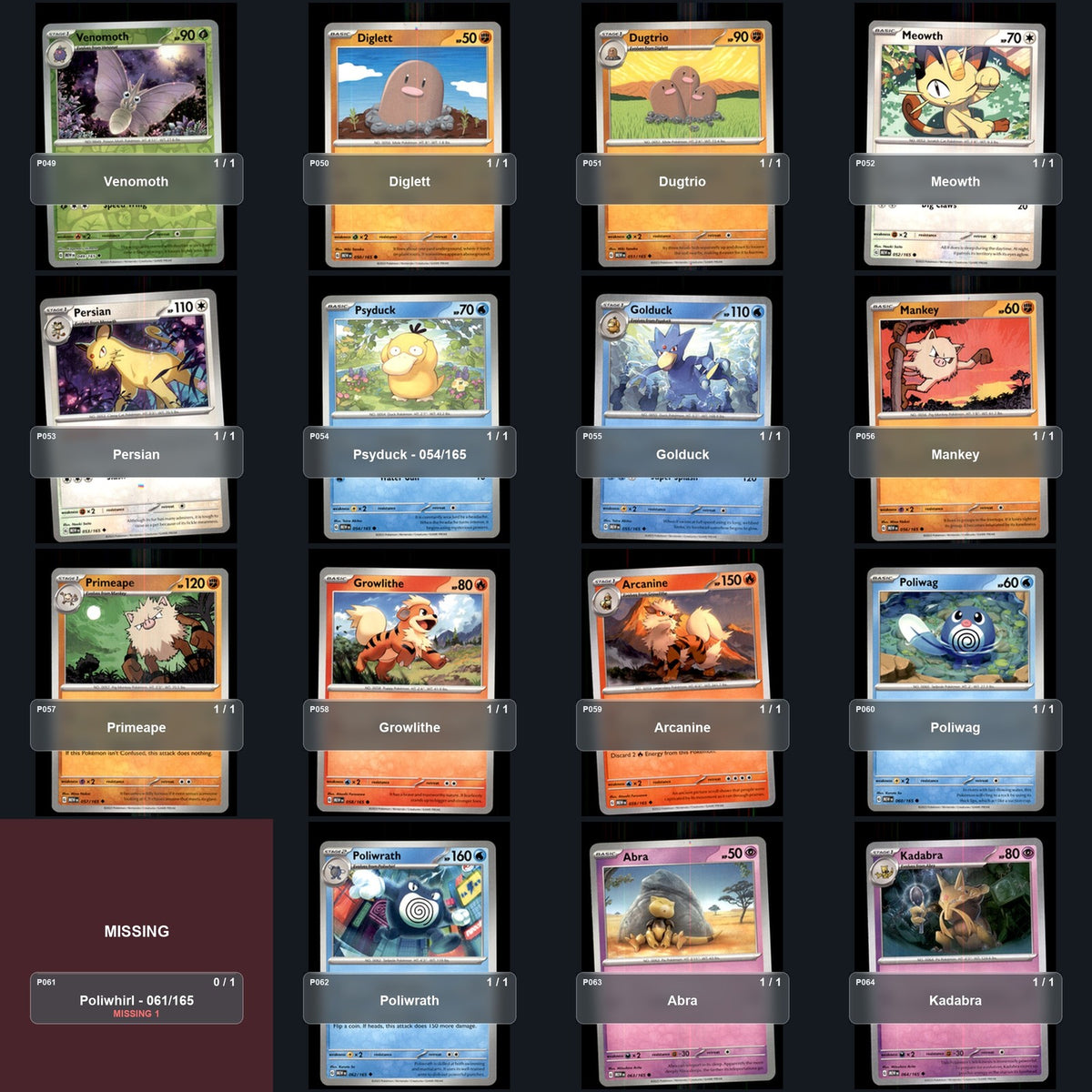 Pokemon TCG SV: Scarlet & Violet 151 Partial Master Set Lot 244 Cards Master Set